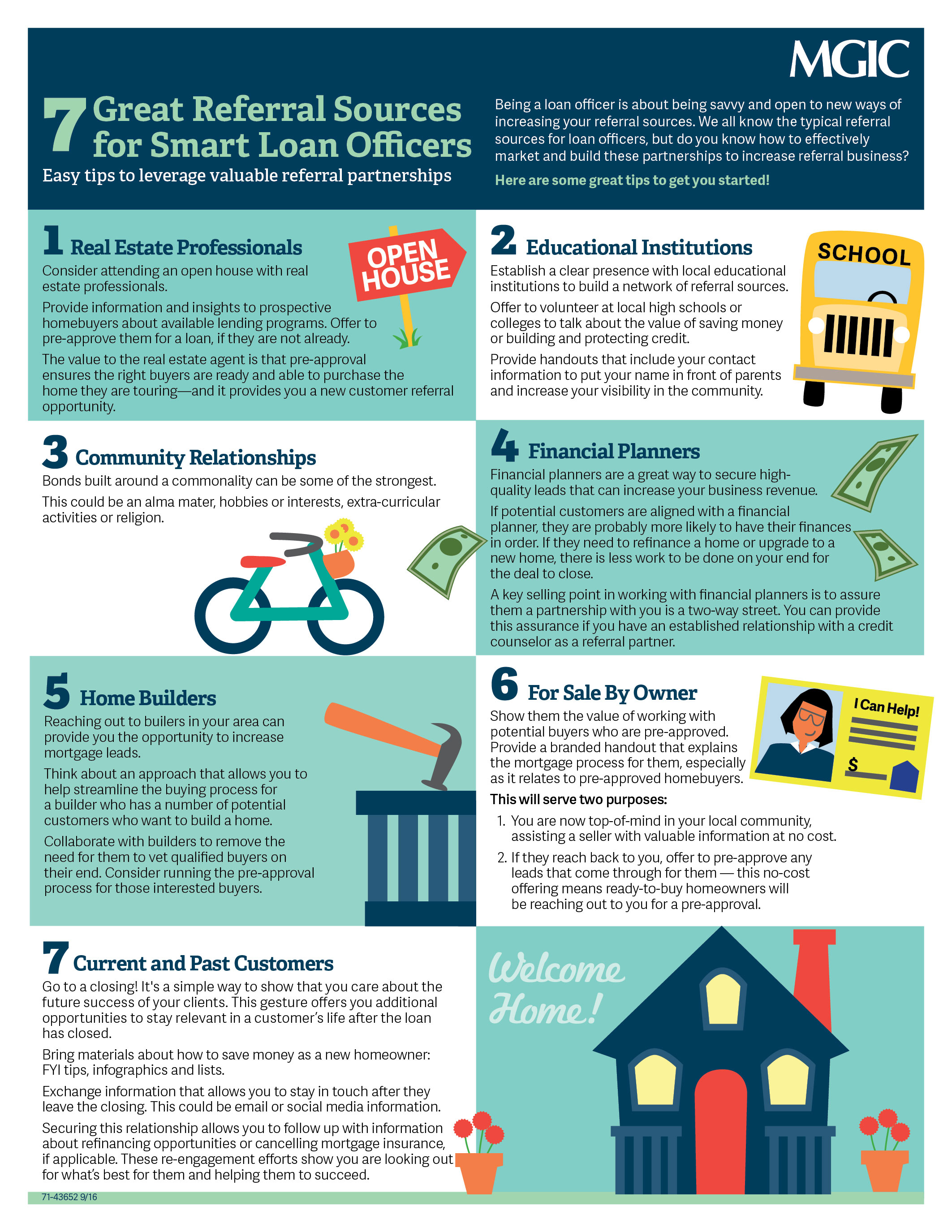 Infographic with tips for loan officers about referral sources